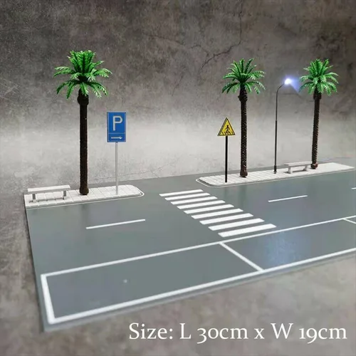 Vista 6 de Diorama 1/64 Coche Garaje Modelo LED Iluminación Estacionamiento Coche Ciudad Carretera Escena Modelo Juguete
