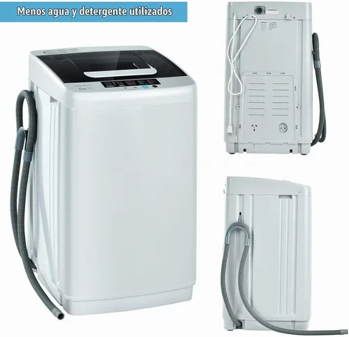 Vista 3 de Lavadora completamente automática Giantex, lavadora portátil de lavandería 2 en 1, combo de lavadora y centrifugadora de 8.8 libras, bomba