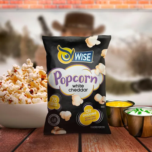 Vista 4 de Wise Snacks Palomitas de maíz, queso cheddar blanco, 2.250 onzas (12 unidades), sin gluten, grano entero, Air Popped