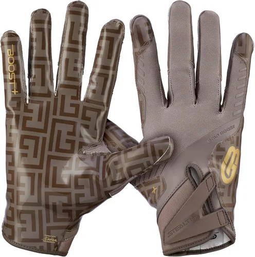 Vista 9 de Guantes de fútbol Grip Boost - Tecnología Stealth 6.0 Boost Plus adhesiva sólida - Guantes de fútbol para receptores amplios, tallas para hombres
