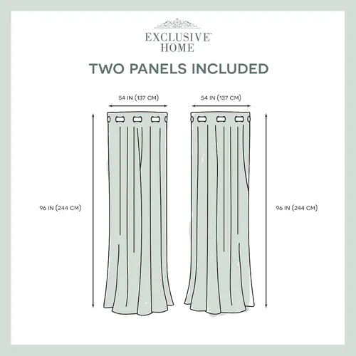 Vista 6 de Exclusive Home Aztec - Par de paneles de cortinas para interiores y exteriores con ojales, 54x96 pulgadas, Azure