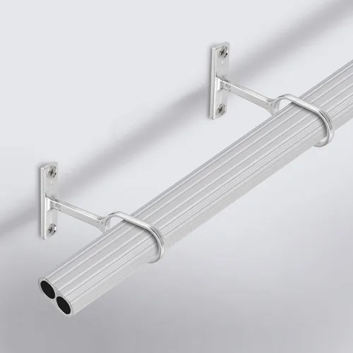 Vista 3 de Soporte ovalado de varilla de armario Soporte medio de varilla de aleación de zinc - 8pcs