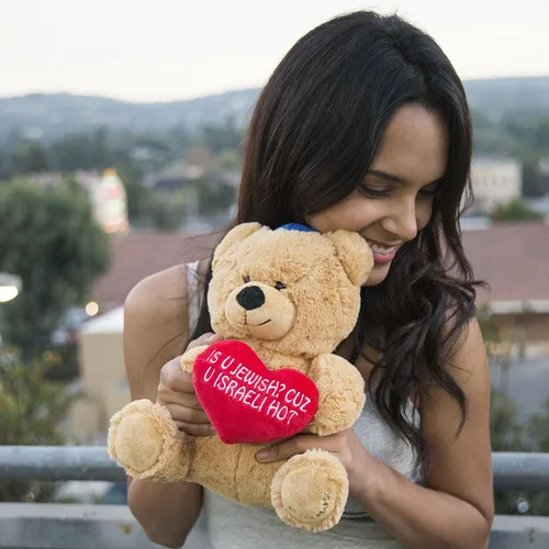 Vista 2 de Hollabears ¿10" es U judío? Cuz U - Oso de peluche israelí de Hanukkah