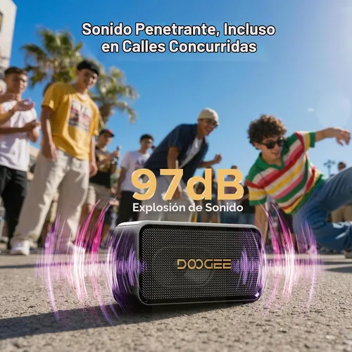 Vista 5 de Altavoz Bluetooth portátil impermeable FIELDECHO, tiempo de Negro