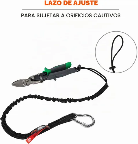 Vista 6 de Ergodyne squids Cordón Elástico para herramientas – Single – Mosquetón Negro