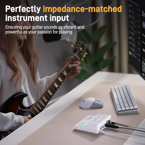 Vista 6 de Maono - Interfaz de audio USB para PC - Entrada XLR, 24bit/192kHz, software de ruteo, función loopback, controlador ASIO para grabar música, estudio