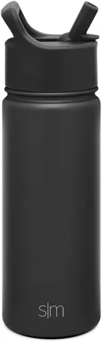 Vista 35 de Simple Modern botella de agua con tapa con pajita, termo de acero inoxidable con aislamiento al vacío, reutilizable, sin BPA, sin fugas