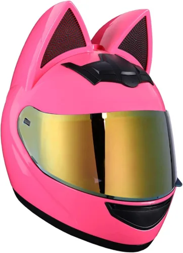 Vista 19 de Casco de locomotora con orejas de gato con certificación DOT, cómodo casco modular de cara completa para motocicleta, casco personalizado para Negro