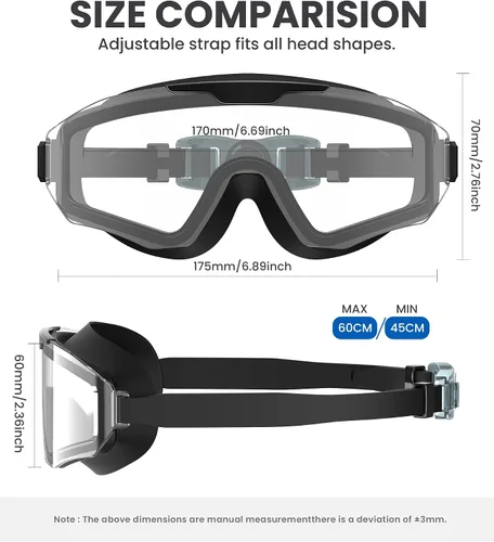 Vista 4 de NSSIW Gafas de natación para adultos, para natación, sin fugas, con protección UV400, antivaho y amplia visión para hombres y mujeres, paquete de 3