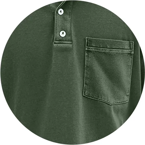 Vista 3 de Polo de manga larga para hombre, con solapa, casual, a la moda, vintage, ligero, para exteriores, negocios, golf, gimnasio, camisetas