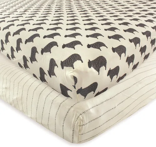 Vista 43 de Hudson Baby Sábana bajera ajustable unisex de algodón para cuna, avión, talla única