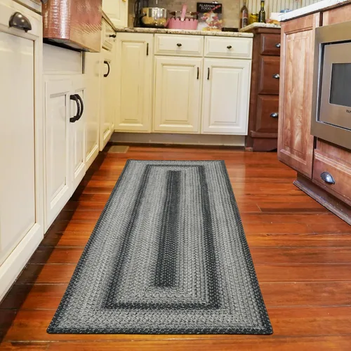 Vista 176 de Homespice Apple Pie - Alfombra ovalada roja de 2 x 3 pies, alfombra de cocina trenzada para decoración primitiva y rústica, reversible, yute sin