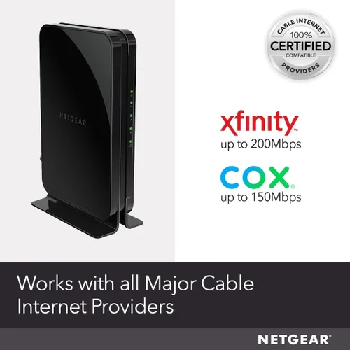 Vista 3 de NETGEAR Módem de cable DOCSIS 3.0 (CM500) Compatible con los principales proveedores de cable, incluyendo Xfinity, Cox, para planes de hasta 400 Mbps