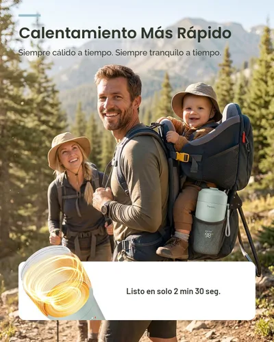 Vista 2 de Papablic Calentador de biberones portátil 2 veces más rápido para viajes
