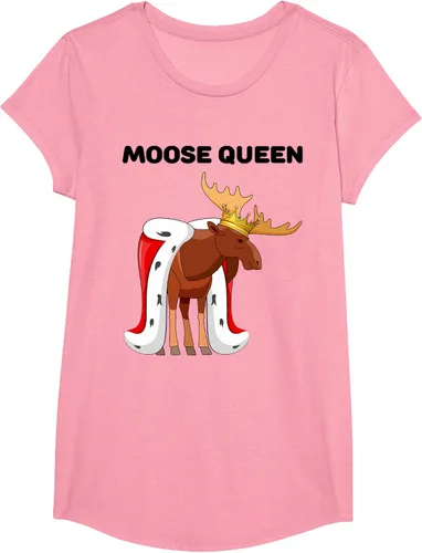 Vista 21 de Moose Queen Camiseta para niñas amantes de los alces Camiseta de alce para mujer, Blanco