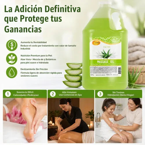 Vista 6 de SPA REDI Aceite de masaje profesional, hidratación profunda, 128 oz