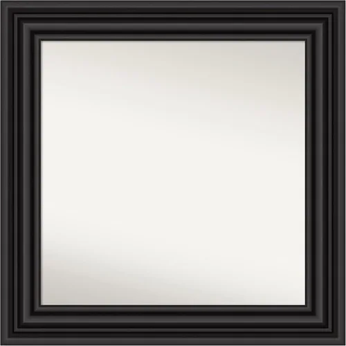 Vista 102 de Amanti Art Espejo personalizado, espejo de baño negro puente, espejo de pared o espejo de tocador de baño sobre el fregadero (26 x 26 pulgadas)