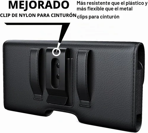 Vista 3 de PREMIUM Clip de cinturón Funda de piel para iPhone 6 (encaja con Funda OtterBox / LifeProof a prueba de agua), Negro 2