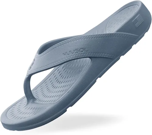 Vista 21 de NUUSOL Sandalias unisex en cascada; calzado antideslizante para senderismo/fascitis plantar; cojín suave, ligero y cómodo; soporte de arco y Negro