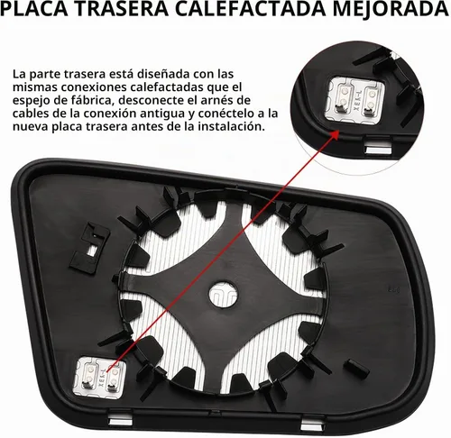 Vista 4 de Espejo lateral del conductor de repuesto para Nissan Altima 2013 2014 2015 2016 2017 2018 Sentra 2013 2014 2015 2016 2017 2018 - Cristal de espejo