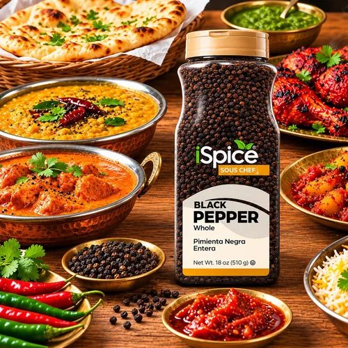 Vista 6 de iSpice Pimienta negra entera 18 onzas Tamaño al por mayor Especia gourmet Kosher