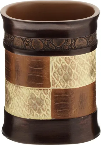 Vista 13 de Zahari Home Sinatra - Vaso de baño para cepillos de dientes y pasta de dientes, organizador de brochas de maquillaje, color negro