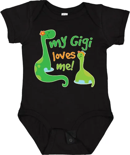 Vista 8 de inktastic My Gigi Loves Me Grandson - Body de dinosaurio para bebé 0020 Blanco