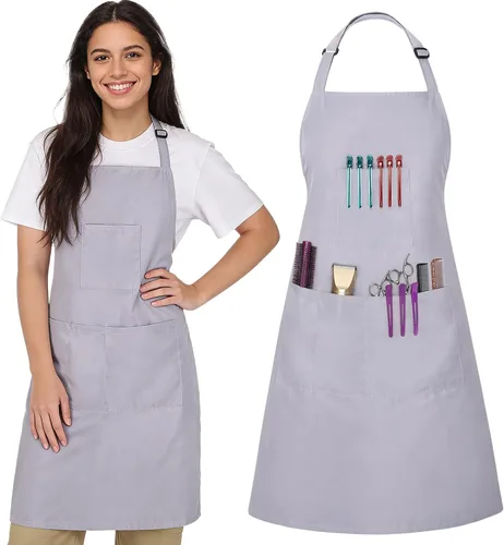 Vista 11 de Noverlife Hair Stylist Apron with 4 Pockets, Hair Resistant 34 Inch Long Hairdresser Aprons w/Adjustable Strap for Salon