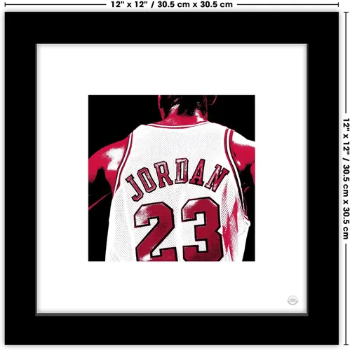 Vista 6 de Trends International Gallery Pops Michael Jordan - Póster de pared con parte trasera de jersey, 12.00 x 12.00 pulgadas, versión de marco negro