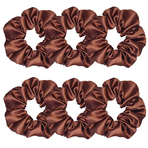 Vista 19 de 6 coleteros de seda satinada – Ligas suaves para el cabello, bandas para el cabello de moda, lazos, pulseras elásticas y soportes para cola