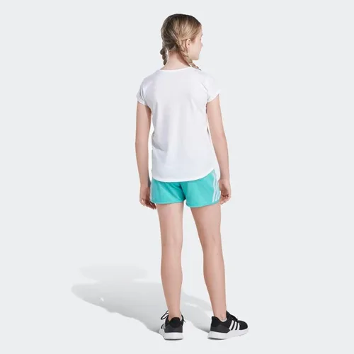 Vista 2 de adidas Pantalones cortos de malla con cintura elástica de 3 rayas, Semi Mint Rush