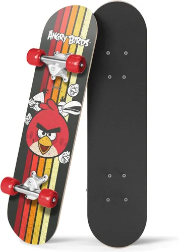 Vista 6 de Angry Birds Monopatín para principiantes para niños, mini tabla de crucero de madera con gráficos geniales para niños y niñas de 5 a 14 años
