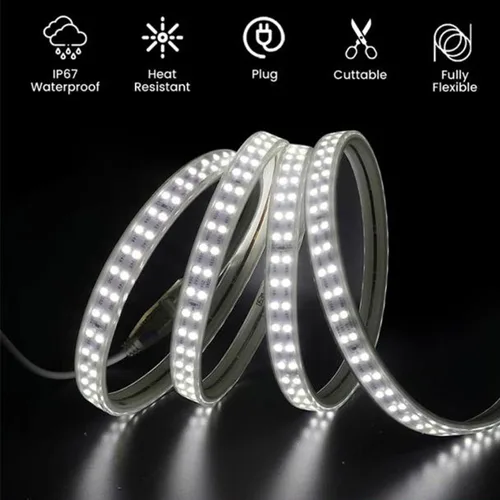 Vista 6 de SUYOOULIN Tira de luces LED, 3.3 pies/3.3 ft súper brillante 4000 lúmenes, 2835 180 LEDs/S/M tiras de luz LED, alto voltaje AC110V-130V Waterpoof