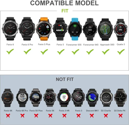 Vista 8 de NotoCity Compatible con Fenix 6 Pro Band 0.866 in Easy Fit para Fenix 5/Fenix 5 Plus/Fenix 6/Fenix 6 Pro/Forerunner 935/Forerunner 945/Approach 2P3