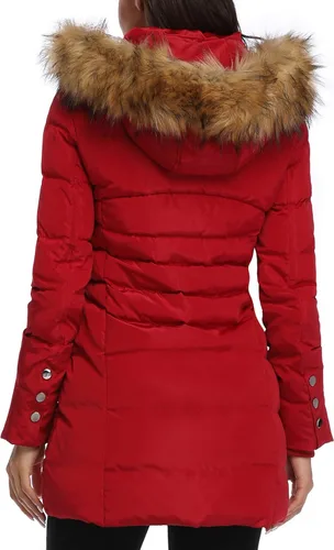 Vista 6 de Epsion - Chaqueta de invierno con capucha acolchada de plumón larga para mujer