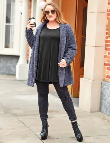 Vista 5 de MONNURO Blusa básica de manga 34 para mujer, estilo casual, ajuste holgado, talla grande, túnica