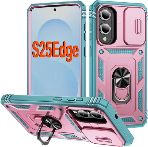 Vista 20 de PASNEW Funda militar para iPhone 13 Pro Max, cubierta de cámara deslizante y soporte de anillo de metal de 360°, carcasa rígida multicapa resistente