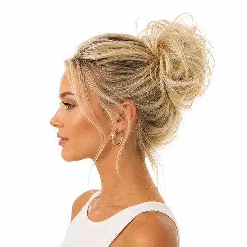 Vista 16 de PRETTYSHOP Pieza para el cabello de goma Voluminoso rizado y desordenado moño, 1