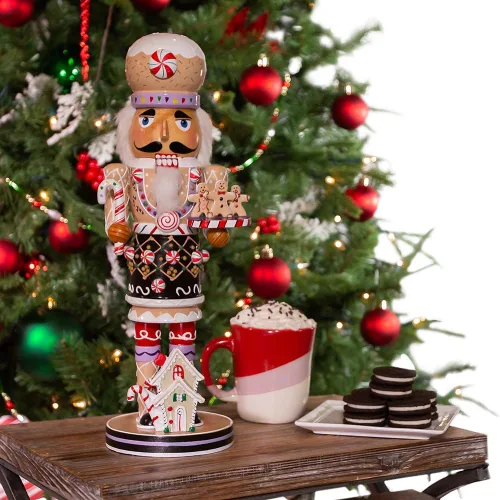Vista 8 de Kurt Adler, cascanueces navideño de jengibre de madera, 16 pulgadas