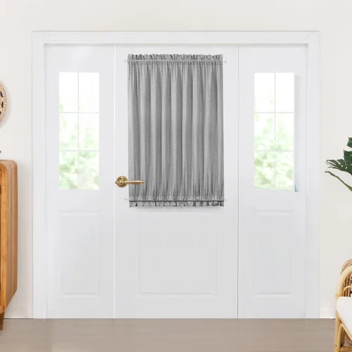 Vista 32 de Deconovo Cortinas opacas para puerta, bolsillo para cortinero y cortinas de bloqueo con aislamiento térmico para dormitorio, 137.16 x 189.2 cm, azul