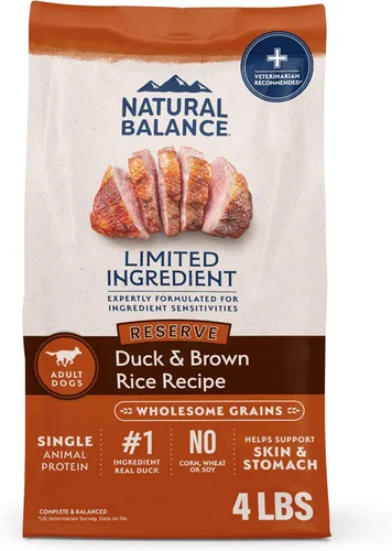 Vista 29 de Natural Balance Alimento seco para perros adultos de ingredientes limitados con granos saludables, receta de carne de res y arroz integral, 24