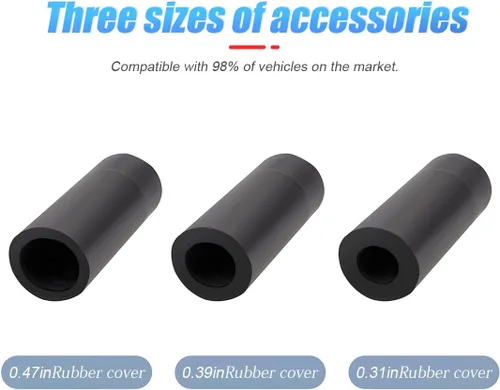 Vista 4 de Pomo de palanca de cambios para automóvil, agarre de transmisión manual y automática con mango tipo cuchillo con tornillos adaptadores y llave Negro