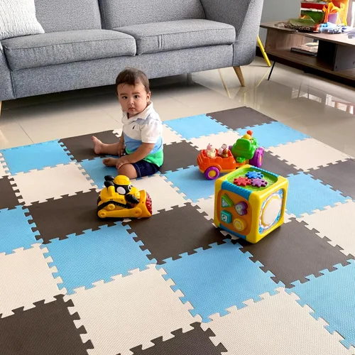 Vista 14 de MioTetto Alfombra de Juego para Bebés, Cómoda Alfombra para Tiempo de Barriga – Azulejos de Espuma Portátiles para Piso, Alfombra de bebé segura