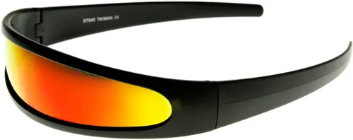 Vista 3 de zeroUV - Gafas de sol con visera de lente espejada de color cíclope estrecho futurista