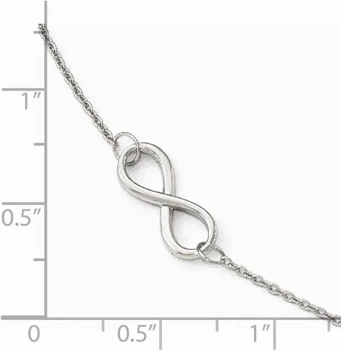 Vista 3 de Black Bow Jewelry - Tobillera de oro blanco de 14 quilates, 8.8in 10.0in