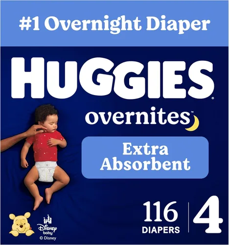 Vista 11 de Huggies Pañales Overnites: pañales para bebé, talla 6 (35+ libras), 72 unidades, el embalaje puede variar