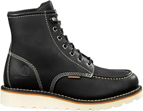 Vista 2 de Carhartt Botines de cuña de 6 pulgadas impermeables con punta suave para mujer, Negro