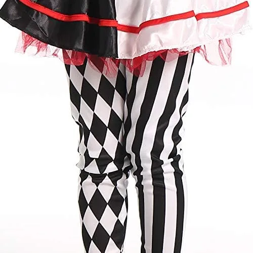 Vista 6 de EraSpooky Disfraz de payaso asesino para niñas, disfraz de Halloween para niños