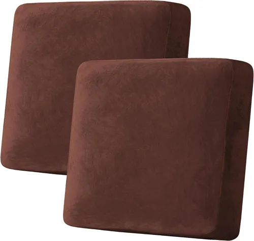 Vista 170 de H.VERSAILTEX Funda de cojín elástica de terciopelo para sofá, funda de cojín de felpa para cojines de silla, protector de muebles, cojín de asiento
