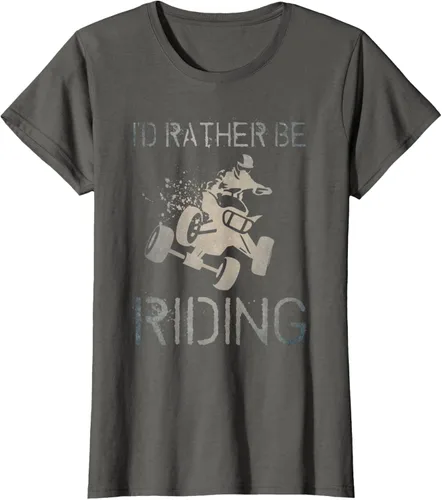 Vista 9 de Camiseta gráfica I'd Rather Be Riding ATV Quad Racing Rider de 4 ruedas, Negro